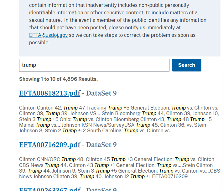 RyanRozbiani's tweet image. 🇺🇸 Over 460 Epstein Files on Trump Removed  - Yes, THAT ONE TOO

On Jan 30th, there were 5,361 files when you searched for Trump. Today, February 2nd, 4,896 files remain.

The INFAMOUS File on Trump that is in the video below has been removed.