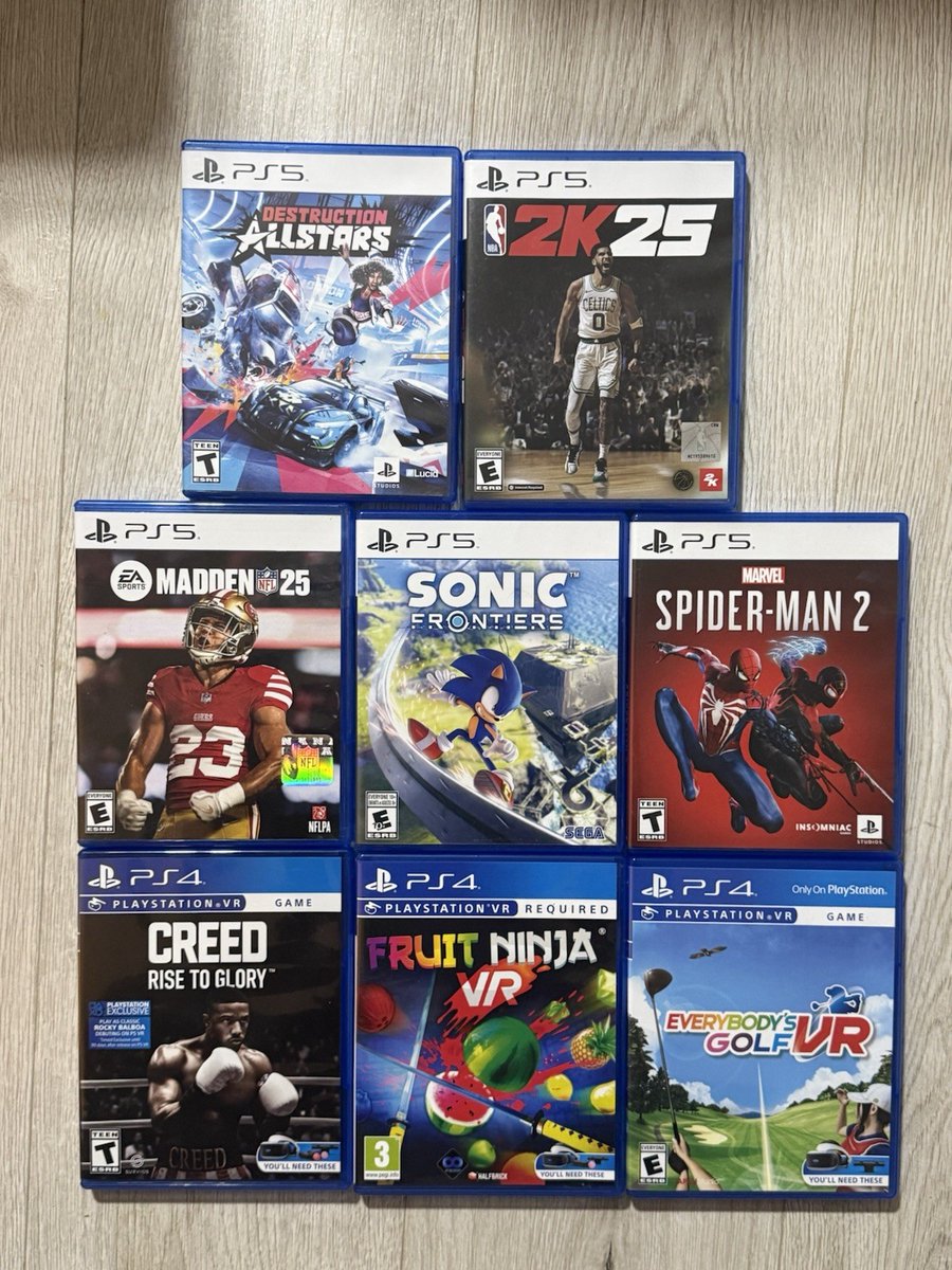 8x Lot PS5 Sony PlayStation &amp; VR Game Lot New Spider Man Creed Madden 25 Sonic  
🔗 ebay.com/itm/1471193145…  👍
 #ad