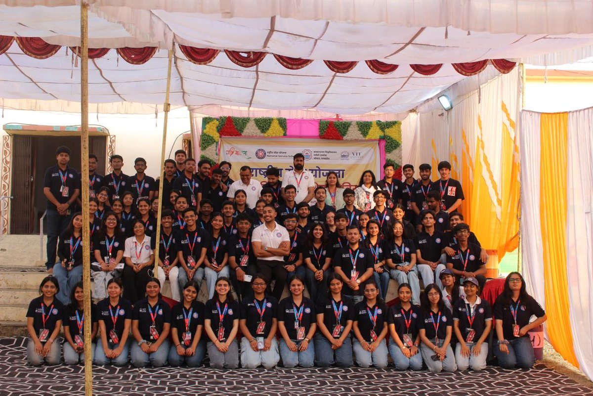 NSSVITBhopal's tweet image. The voices that spoke through NSS songs, the steps that were taken in unity and the hearts that beat for service. Right from the setup of the camp through teamwork to village bhraman and establishing actual connections, it all began with purpose, passion and unity.

#nssunit