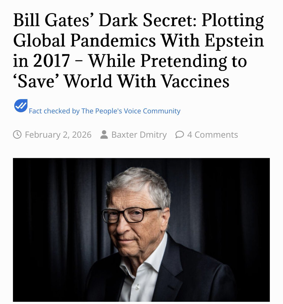 Newly circulating documents reveal that Bill Gates was planning with Jeffrey Epstein to unleash pandemics on the world as early as 2017, years before the COVID-19 plandemic.

thepeoplesvoice.tv/bill-gates-dar…