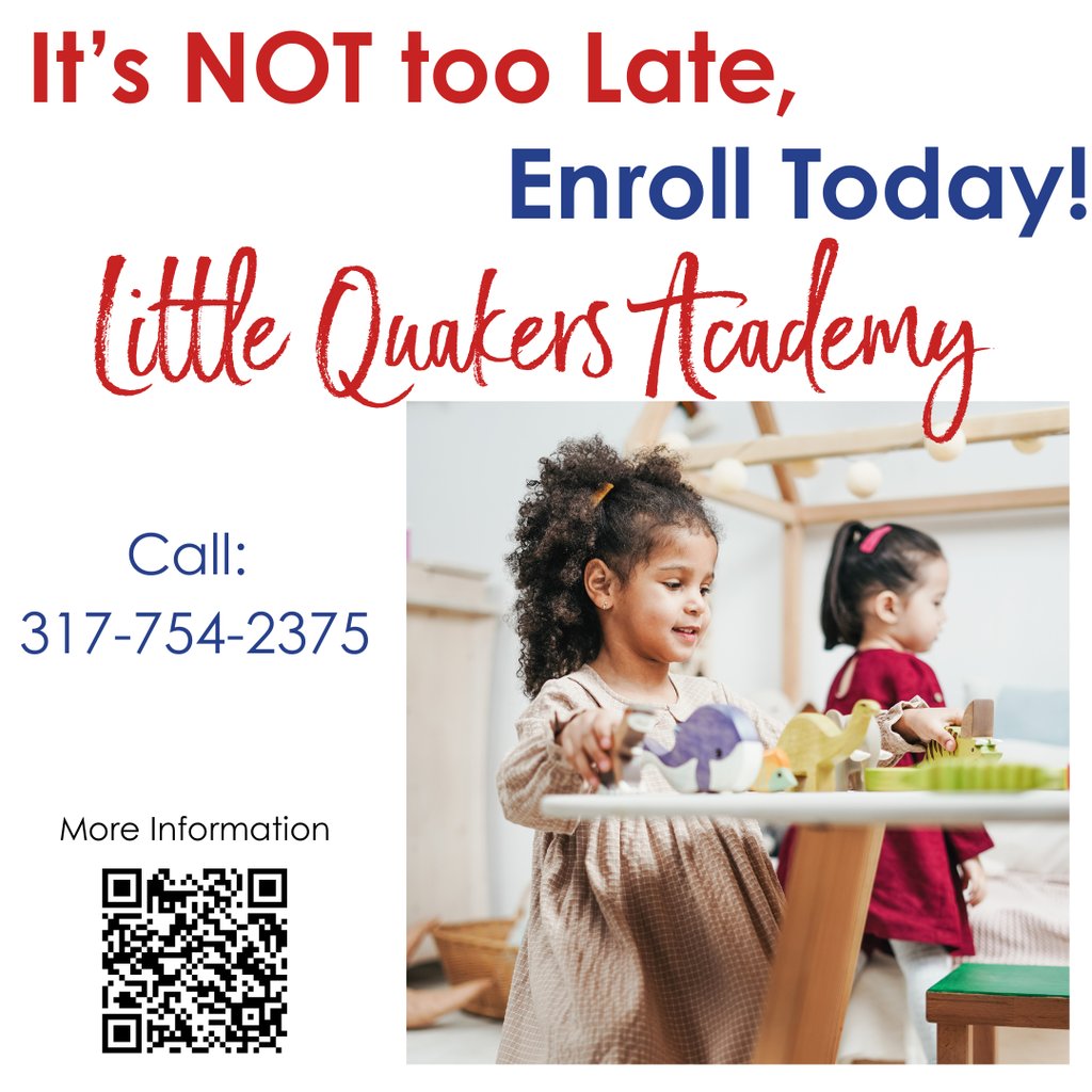 QuakersLittle's tweet photo. Enrollment is open for the 2026 - 2027 school year!  Packets available online or at Clarks Creek Elementary.  Enroll today! https://t.co/ay6UQYmXtb