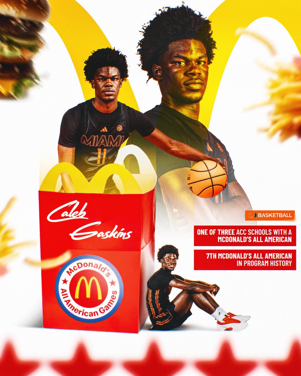 Congratulations to our guy <a href="/gaskins_caleb/">Caleb Gaskins</a> on being selected for the McDonald’s All American game ‼️🍔

#Relentless x #GoCanes