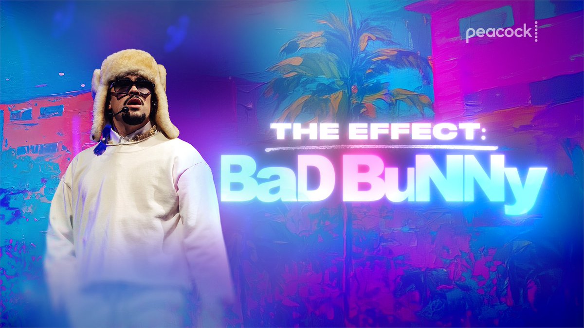 peacock's tweet photo. The man, the myth, the Puerto Rican legend 🤌

#TheEffectBadBunny is streaming on Peacock. https://t.co/GKkH7FgK61