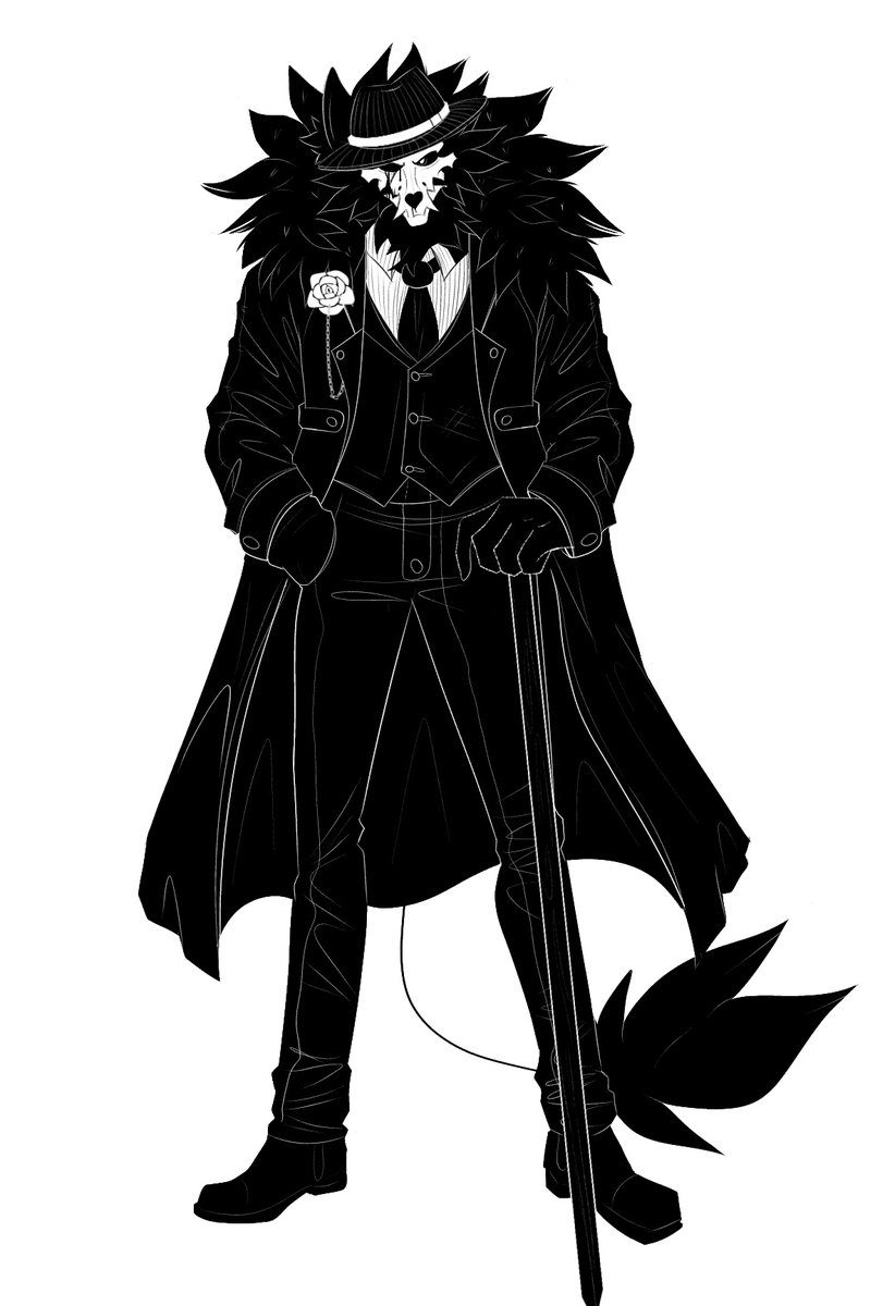 StarW15094's tweet image. Full body design of my mafia skulldog