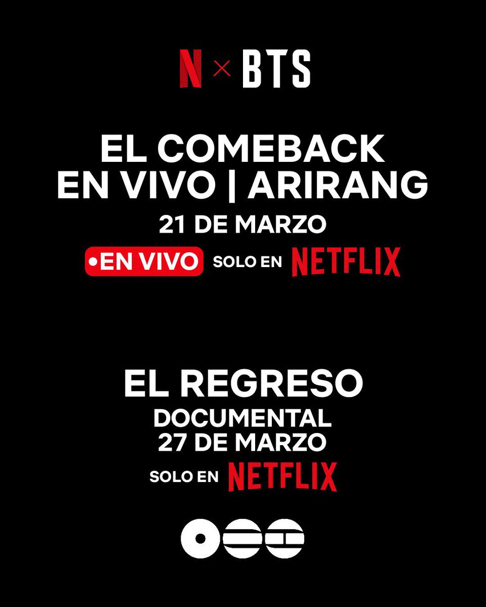 #BTSxNetflix:
Porque Netflix anunció que transmitirá el primer show de la gira de BTS y estrenará un documental sobre su regreso