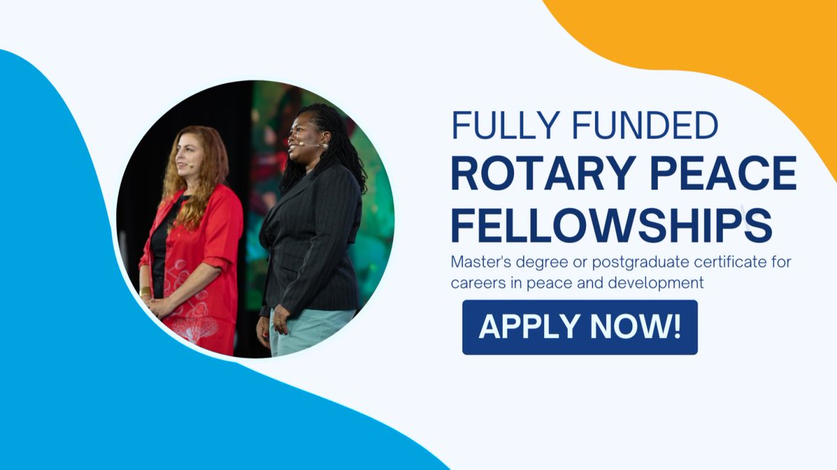 opportunitiesfy's tweet image. 🌍🕊️ Rotary Peace Fellowship 2027–28: Up to 170 fully funded fellowships to study peace, conflict resolution &amp;amp; international development at top global universities — apply by 15 May 2026 👉 wp.me/p23f03-9ap

#RotaryPeaceFellowship #Scholarships #Fellowships #Peacebuilding