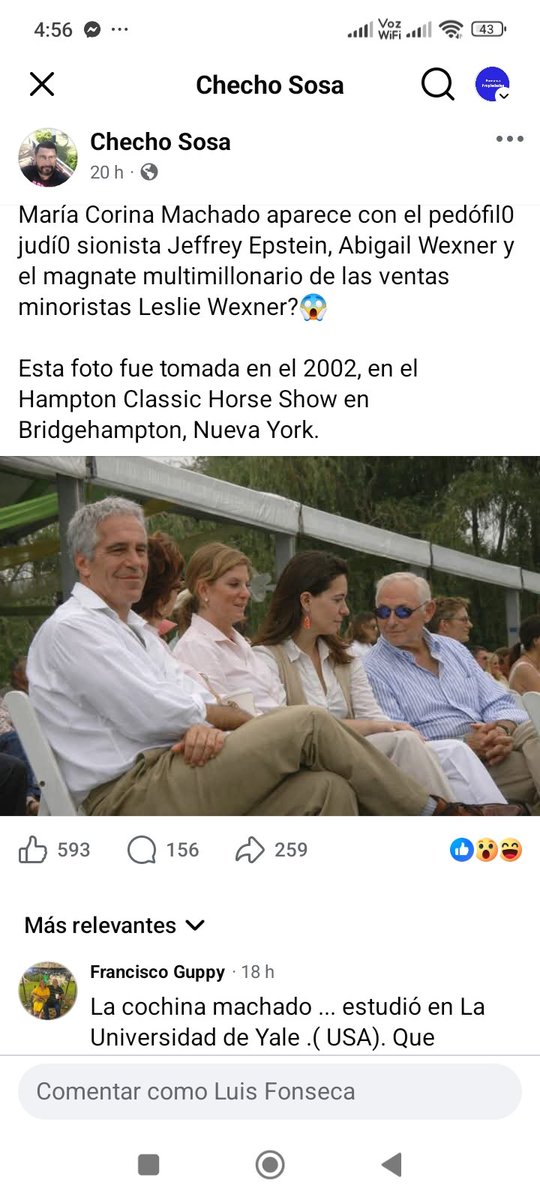 María Corina Machado con Epstein
wuau...