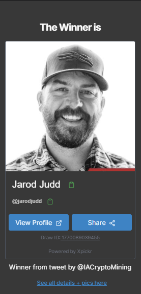 Wanted to announce the Winner of a S21Pro 234T, <a href="/jarodjudd/">Jarod Judd</a> !!! 

Jarod I will be contacting you!!

Congrats again and thank you everyone who participated!!