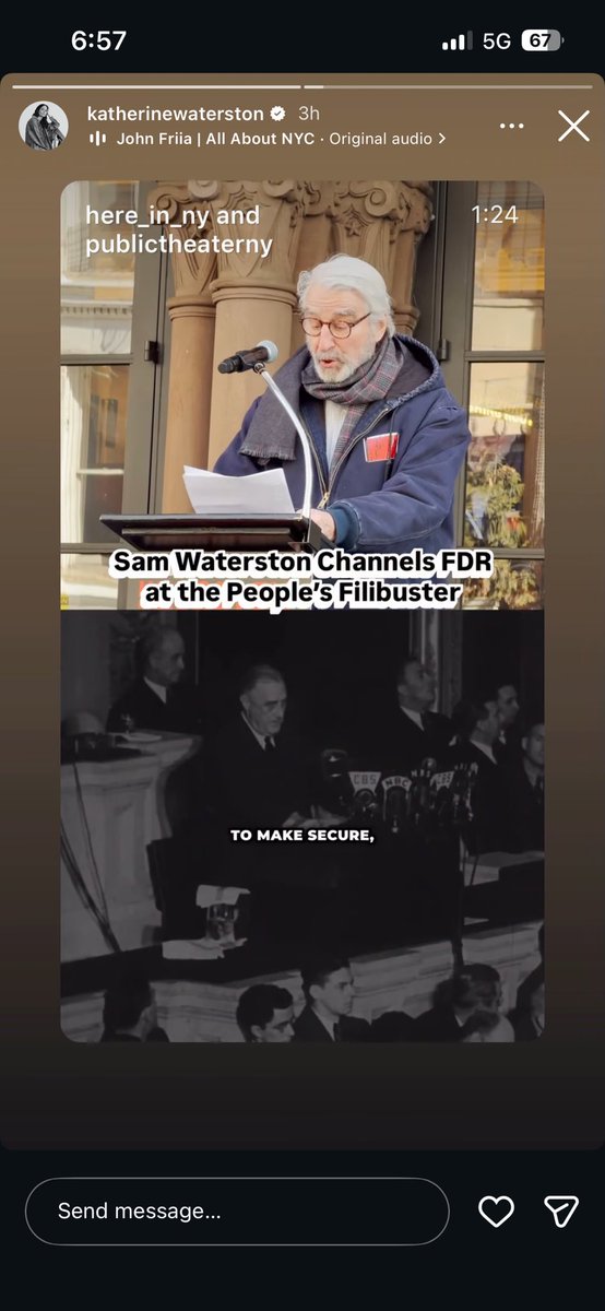 Katherine Waterston’s Instagram stories on February 2nd, 2026