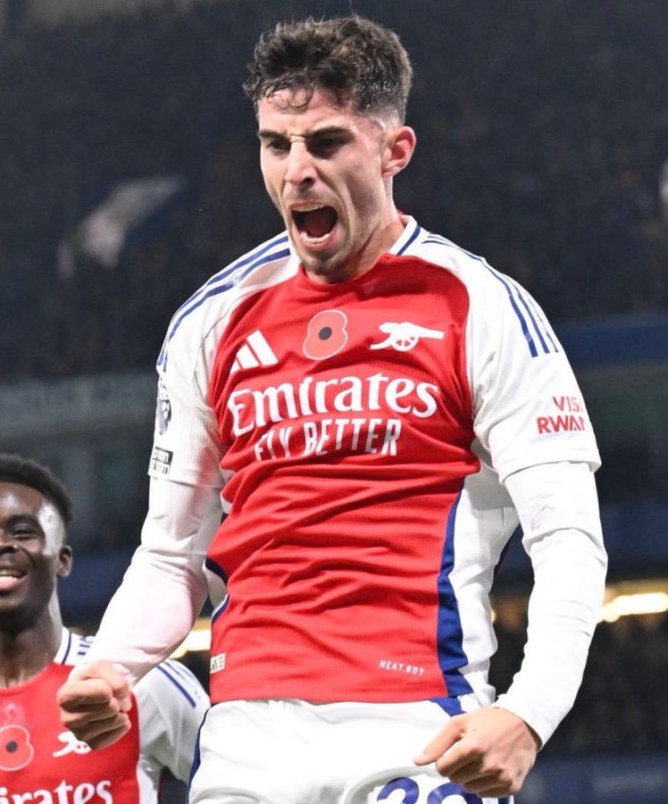 ArsenalN7's tweet image. Remember when Kai Havertz celebrated like a maniac after scoring against Chelsea? 🤣