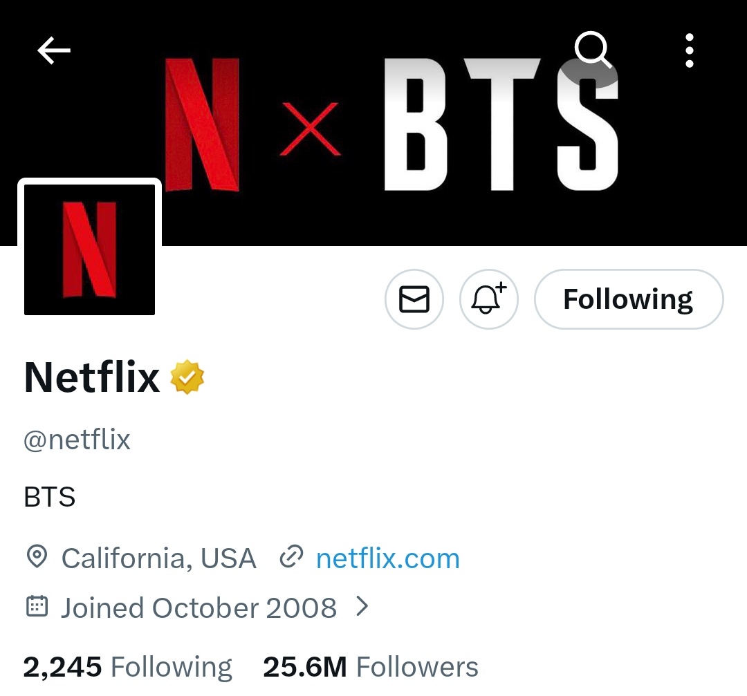 A conta oficial da Netflix já atualizou a header!

ELES SÃO O CENTRO DO MUNDO SIM E ESSE VAI SER O MAIOR COMEBACK DA INDÚSTRIA MUSICAL!!!

BTS X NETFLIX
BTS THE RETURN DOCUMENTARY
BTS IS COMING
ARIRANG IS COMING 
#BTSxNetflix
#BTS_ARIRANG