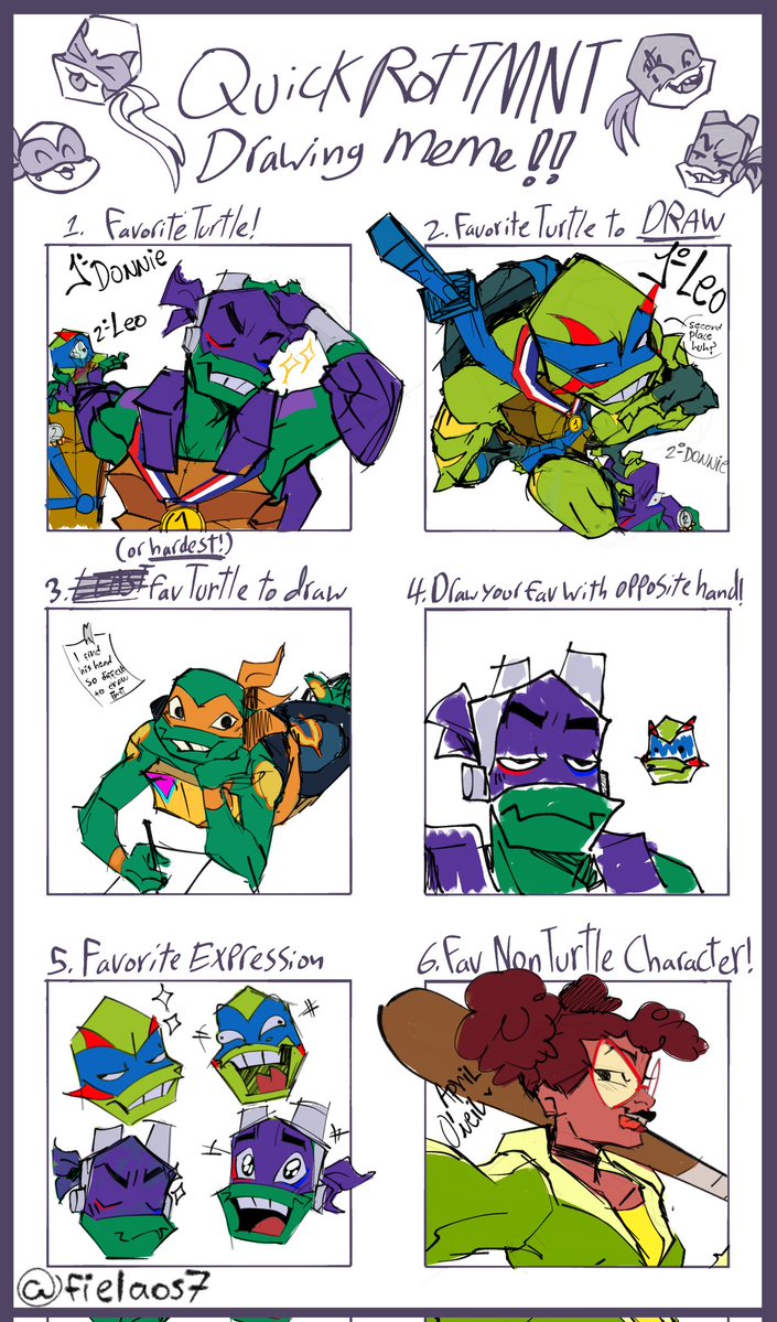 fielaos7's tweet image. I was too lazy to do line art lol

#rottmnt