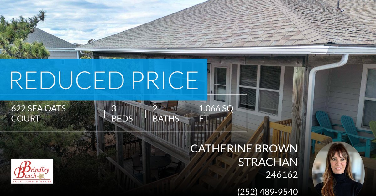 obxcatabc's tweet photo. 📍 Reduced Price 📍 This recently reduced home at 622 Sea Oats Court Unit B-2 in Corolla won't last long, so, don't wait to set up a showing! Reach out here or at (252) 489-9540 for more information!

Catherine Brown Strachan 
Asso... https://t.co/Vj2xGLo4fX https://t.co/0IKQiCO9AF