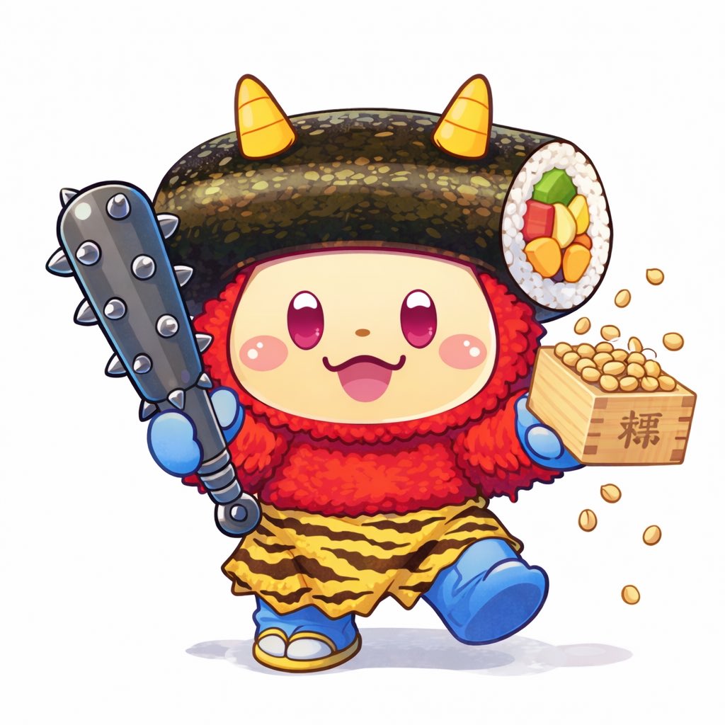 hapipiland's tweet photo. 👹💥節分💥👹

ハピピランドの鬼さんは
クレーンゲームが大好きな、やさしい鬼✨✨

いっぱい遊んで
たくさんの「福」を持って帰ってね😊

海苔巻き食べよ❤️ https://t.co/Y7DYa2Q20i