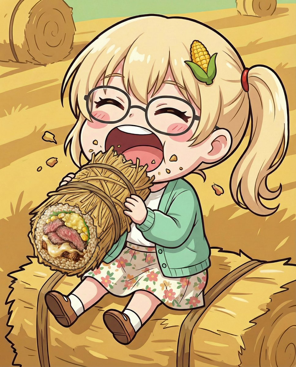 夏の十勝の畑にゴッロゴロ転がってる麦稈ロールあるじゃないですか。
あれ模して恵方巻いけそう！っと思ったので作ってみたヨ😊

外側は乾燥＆揚げごぼう、昆布素揚げで藁感MAX。

中身は
十勝ローストビーフ／豚角煮
チーズ×バターライス
じゃがいも・コーン・山わさびマヨ

そそるぜこれは😋

#AIart