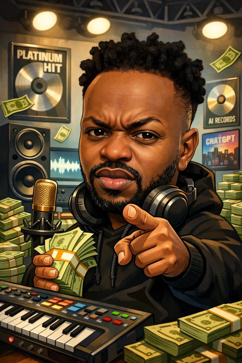 slymheat's tweet photo. Usually, I'm not trend-driven, but I thought I'd give it a try this instance.
Let’s see yours! ⬇️
Copy this prompt: “Create a caricature of me and my job based on everything you know about me.” #ChatGPT https://t.co/dKUoNi05tR