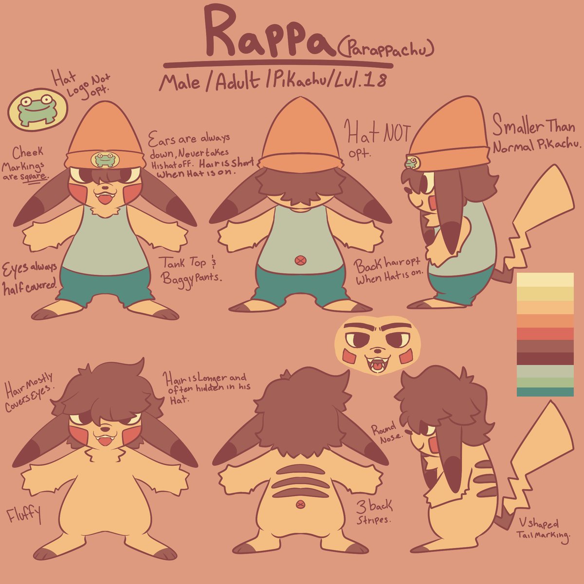 you guys seem to like my #parappa #pikachu #pokemon sona! #parappatherapper #pokemonart #pokesona so why not drop his ref!