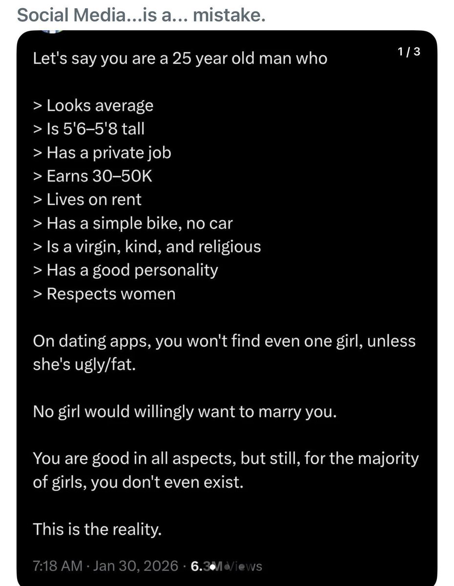 IncelTear's tweet photo. “Women are so superficial why are the only women who like men like me ugly/ fat?” The hypocrisy is so obvious. They just don’t want the women who want them. https://t.co/CpIUsowSgK