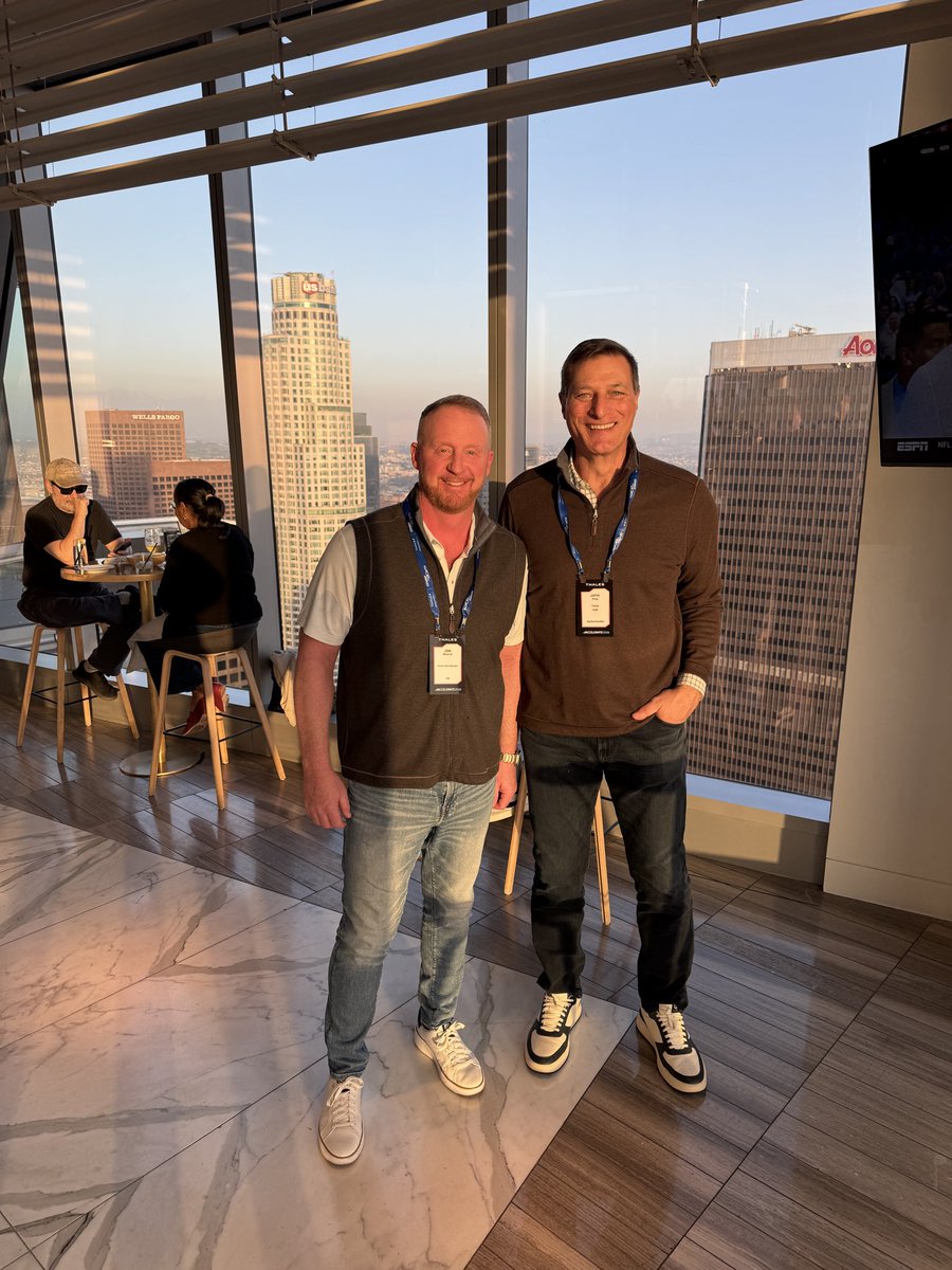 joemillerwired's tweet photo. Joe Miller and John Fina checking in from the 70th floor of the Intercontinental downtown Los Angeles for the @thalesgroup 2026 Sales Kick Off!
@JohnFina
#WorkingStiffs https://t.co/npqjCImif3
