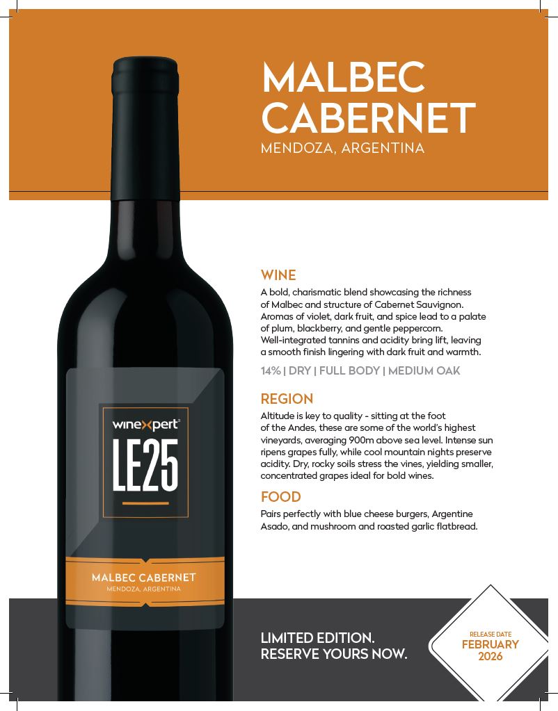 Introducing the third wine from the LE25 collection
Reserve your choices now
MALBEC CABERNET - Mendoza, Argentina
LE25
Ready in 6-8 Weeks
AVAILABLE: FEBRUARY 2026
14% | DRY | FULL BODY | MEDIUM OAK
Call to order: 416-693-9463
64 Kingston Rd.
beachwinery.ca
#wine #cheers