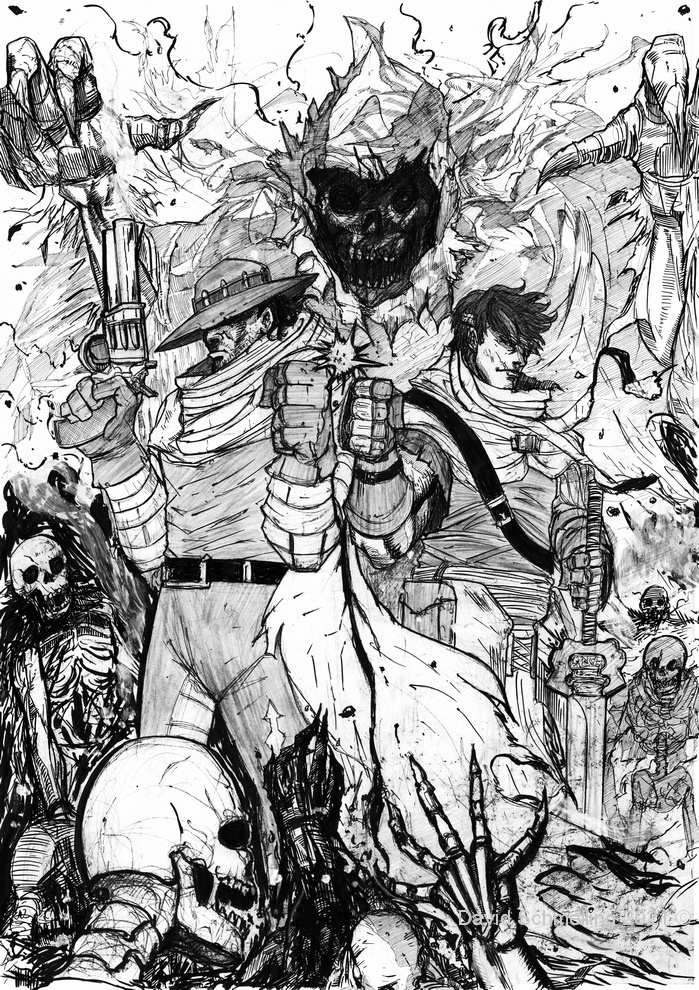 Never stopped to love Jack Irons and that old tribute piece is not forgotten either. Tribute: What if Jack Irons the Steel Cowboy and Wan the Forlorn Knight crossed paths? Also, definitely read Jack Irons right here on GlobalComix: globalcomix.com/a/ironverse-co…