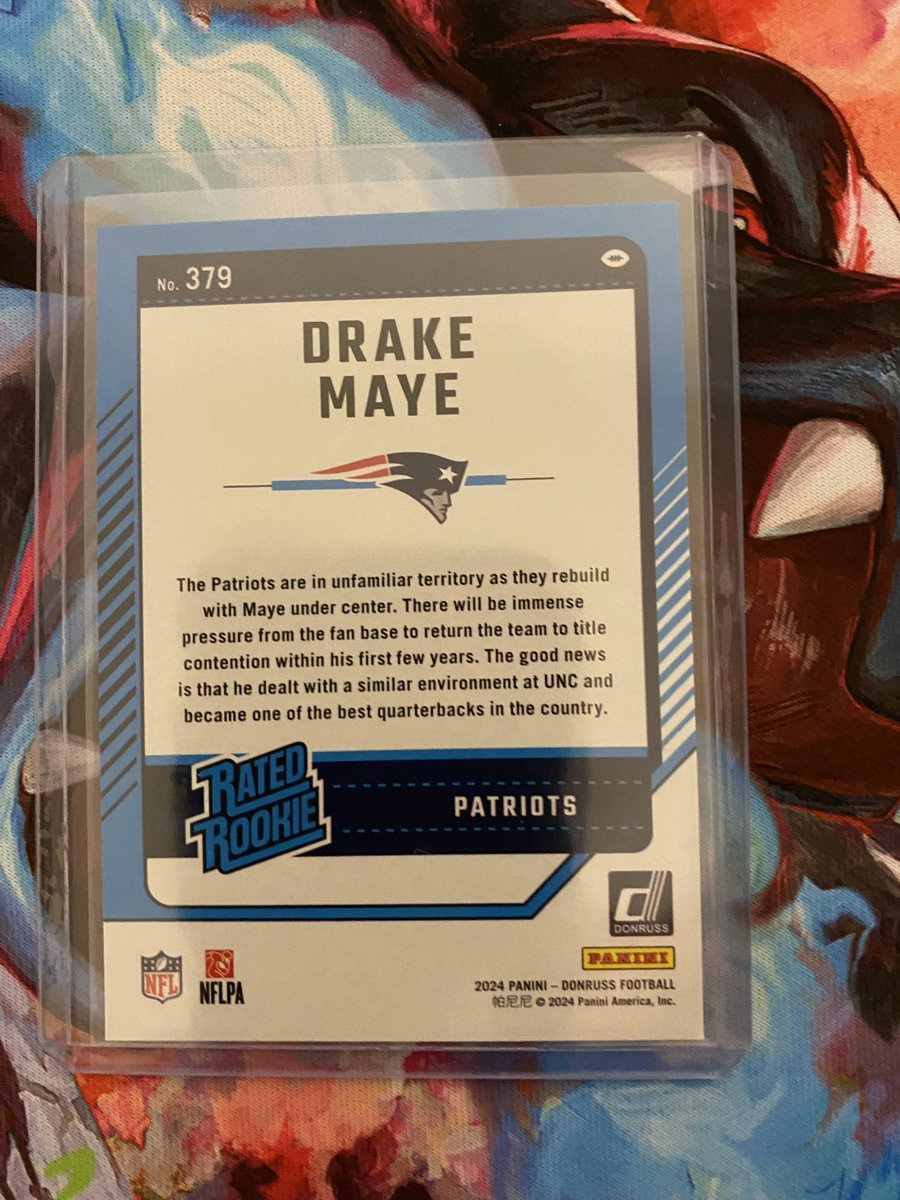 CarloSportsCard's tweet image. Doing my first ever giveaway for SB60 
Donruss base rated rookie Drake Maye 
(Please be following, like, and repost) 
I will select random winner tomorrow at 8pm and shipping it out next day! Im taking this very serious lets goo!! #thehobby #Patriots