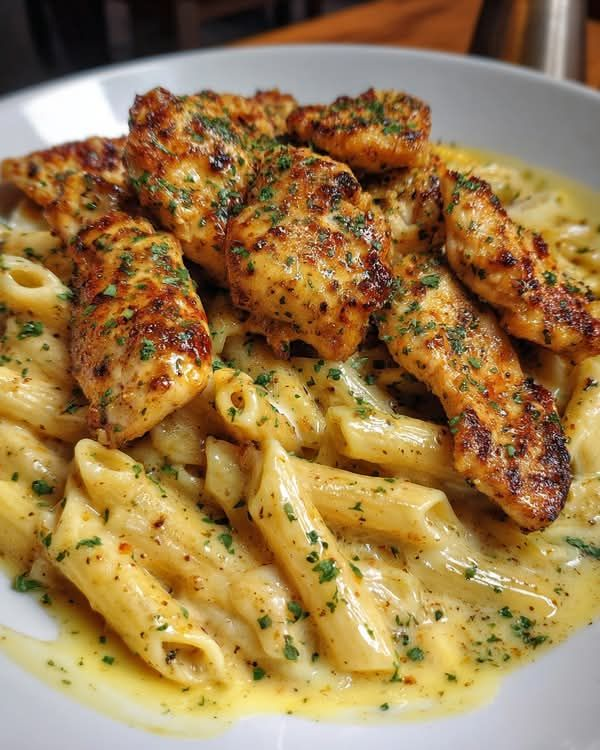summer_food's tweet photo. Garlic Butter Chicken Bites with Penne and Cheese https://t.co/HNypPJvEWN