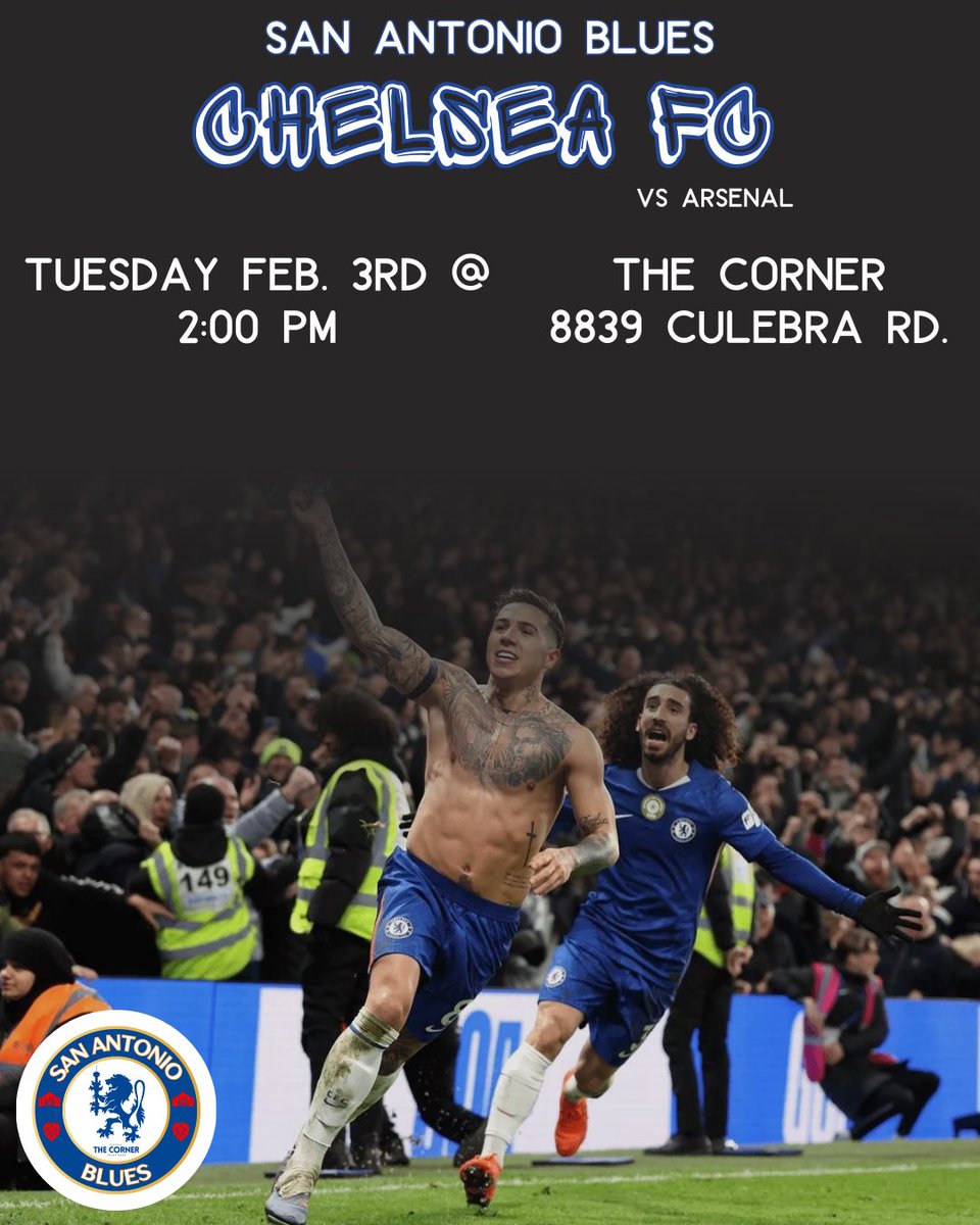 It’s time for the SA Blues to unite again and cheer on another Chelsea come back as we look to take over the aggregate in the final leg of this cup semifinal. 

Food will be available for mid week matches. 

COME ON SA BLUES 🔥💙