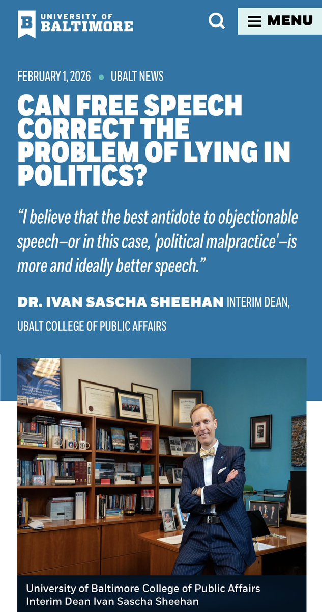 #UBalt | Can Free Speech Correct the Problem of Lying in Politics | ubalt.edu/about/newsroom… <a href="/TheFIREorg/">FIRE</a> #FreeSpeech