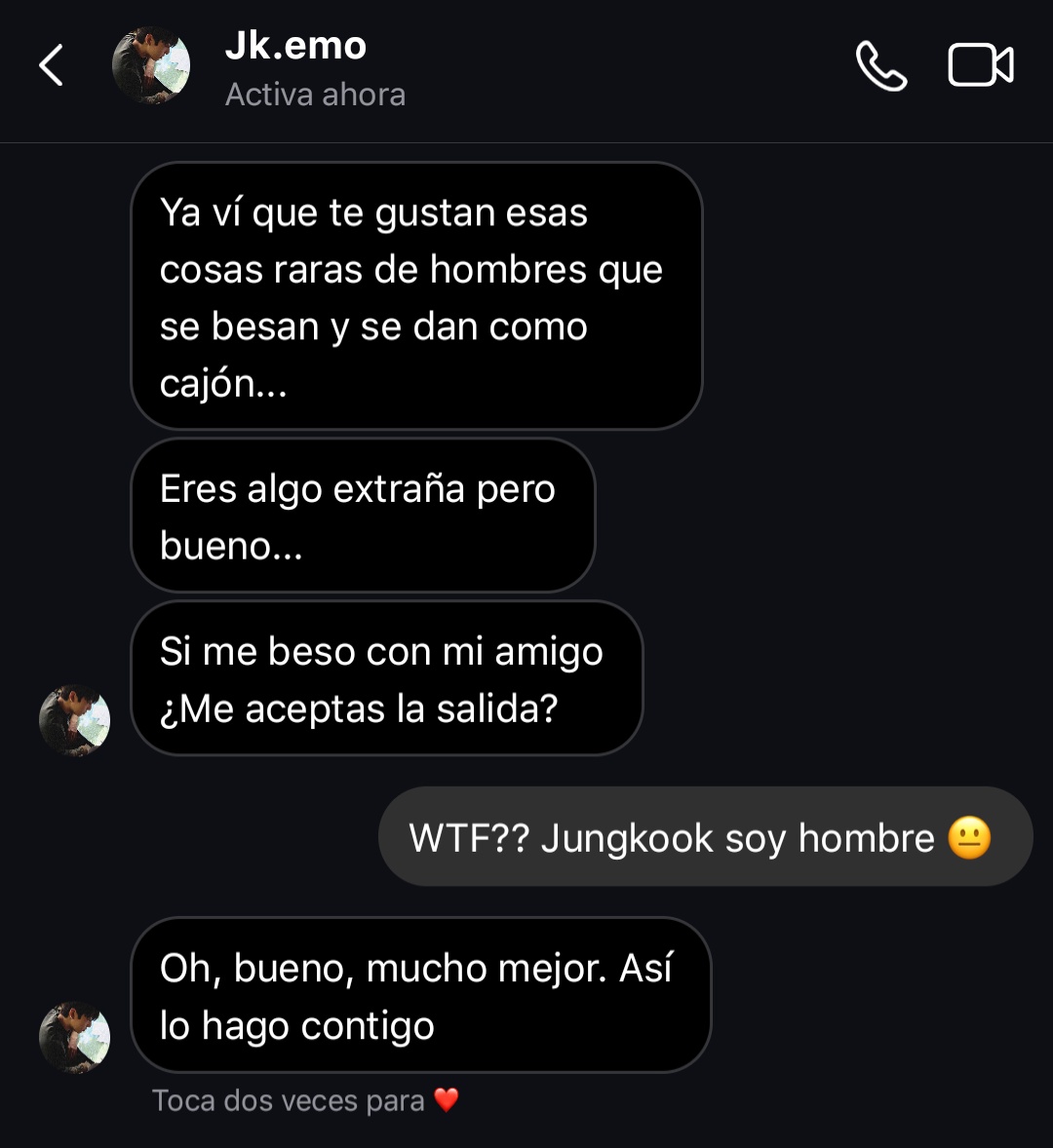 —¿No eres chica? No problem 🤷🏻‍♂️

Jk tiene un crush con una compañera y por lo tímido que era nunca se acercó, sin embargo, quiso ser valiente. Al descubrir sus gustos decide arriesgarse llevándose una sorpresa de paso...

#comedy #kookv #aukooktae