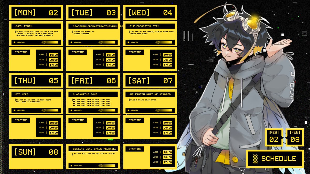 THIS WEEKS SCHEDULE!! IGNORE THAT IM ALREADY LATE I HAVE TO MAKE COFFEE