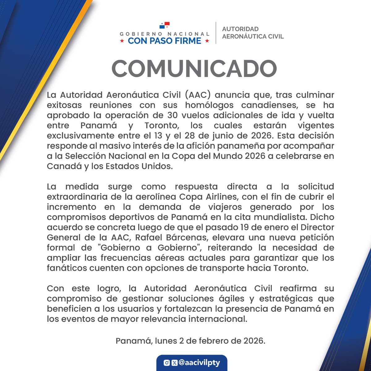 Autoridad Aeronáutica Civil de Panamá tweet media