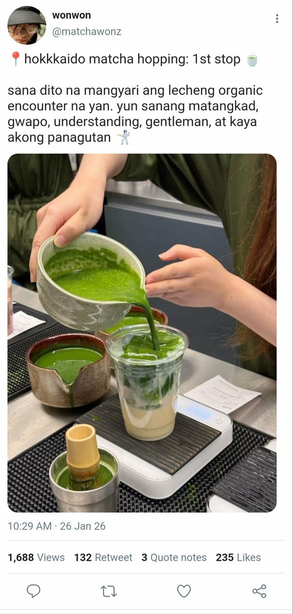 aldwonrkives's tweet photo. geonat few tweets au;

sangwon, a matcha-addict, randomly met geonwoo known to be a matcha hater during his matcha hopping trip in hokkaido. https://t.co/79566D7o8j