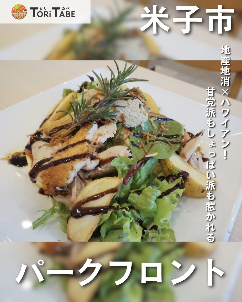 syokutottori's tweet photo. 食パラダイス鳥取県公式サイト
#とりたべ にて鳥取県の食をPR⚡️

今回はインスタグラマーの #ぐらむ さんの「地産地消×ハワイアン！甘党派もしょっぱい派も惹かれる、見た目も味も大満足確定のパンケーキ・フライドチキン【米子市・ #弓ヶ浜パークフロント 】」です🥞
🔗https://t.co/51JaOlUCDQ https://t.co/FDCUpQLWRa