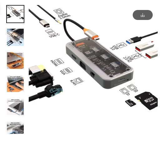shopping_soma's tweet image. Basix 10-in-1 Hub 💻🔌

10-port expansion for MacBook and Smartphones. High-speed USB 3.0, 4K HDMI, and PD charging. The ultimate all-in-one adapter.
Get it here- tinyurl.com/55uehkam

#Basix #USBCHub #TechGear 
#MacBook #AliepxressUSA