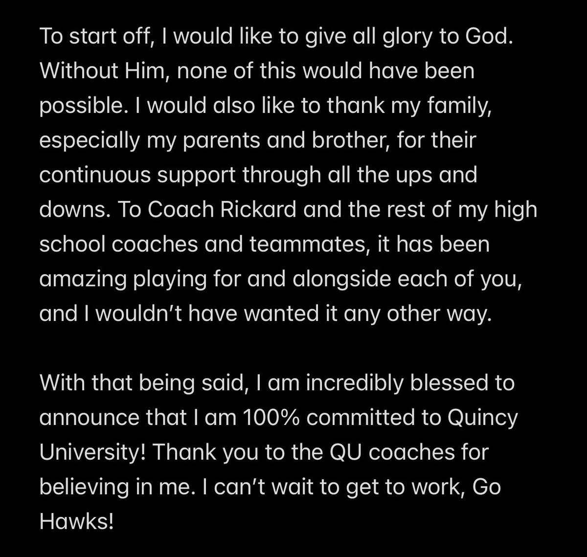 QSchnarre2026's tweet photo. 100% Committed @QUHawksFootball ‼️ #AGTG #GoHawks @WrightCityFB @CoachTWilson26 @NickWhite1_ @CoachKillday @JPRockMO 

Graphic: @DarielShepherd https://t.co/KjAhUNxdGg