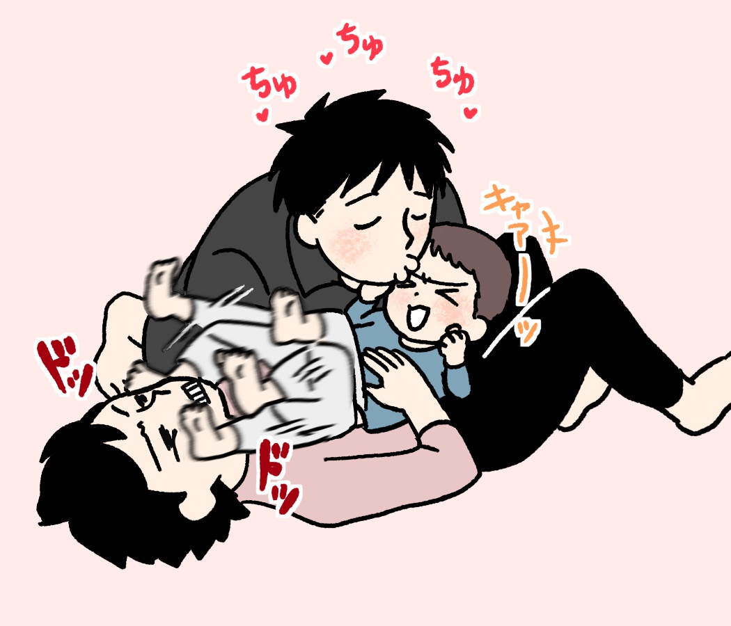夫→長男への愛でダメージをくらうわたし
#育児絵日記