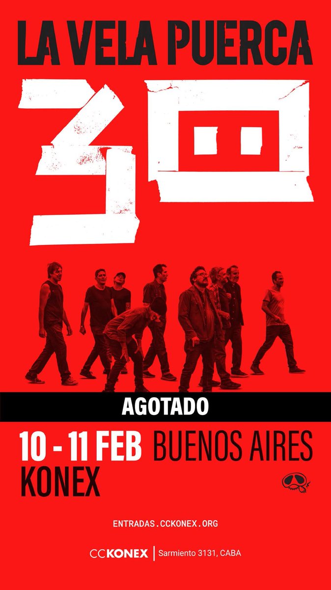 La Vela Puerca regresa a Capital con 2 shows agotados en el Konex el 10 y 11 de febrero.

Para los que se quedaron afuera, hay revancha: 

✅️ 5/3 - Auditorio Sur
✅️ 8/3 - Auditorio Oeste
✅️ 12/3 - Teatro Flores