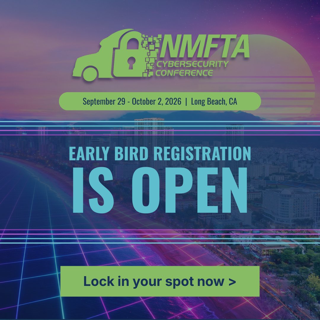 NMFTA's tweet photo. 🚨Calling all IT, security, and cyber pros! 

For the first time ever, NMFTA is offering an Early Bird Registration.

Save $50 on the 2026 #NMFTA Cybersecurity Conference—before prices go up. 

➡️ Join your peers: https://t.co/7y8NH8rPWG

#NMFTACyber https://t.co/VnsId2k5C5