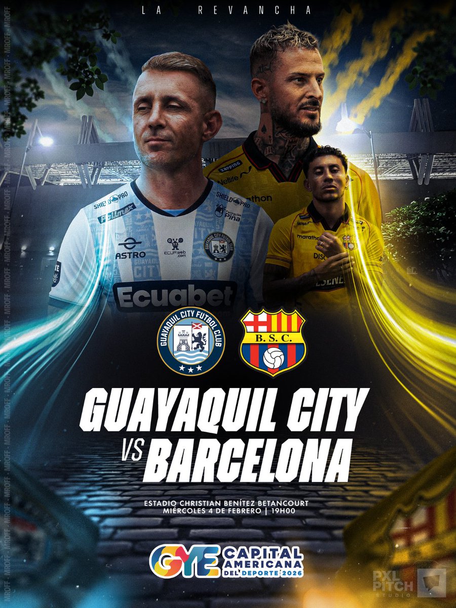 MrOFFSIDER's tweet photo. ¡LA REVANCHA!

Guayaquil City frente a frente con Barcelona para disputarse la Copa 'Capital Americana del Deporte'. 

Miércoles, 19h00. Precios populares. 

El último 10 por primera vez enfrentando al Ídolo. Imperdible. https://t.co/1jQoUTIvrn
