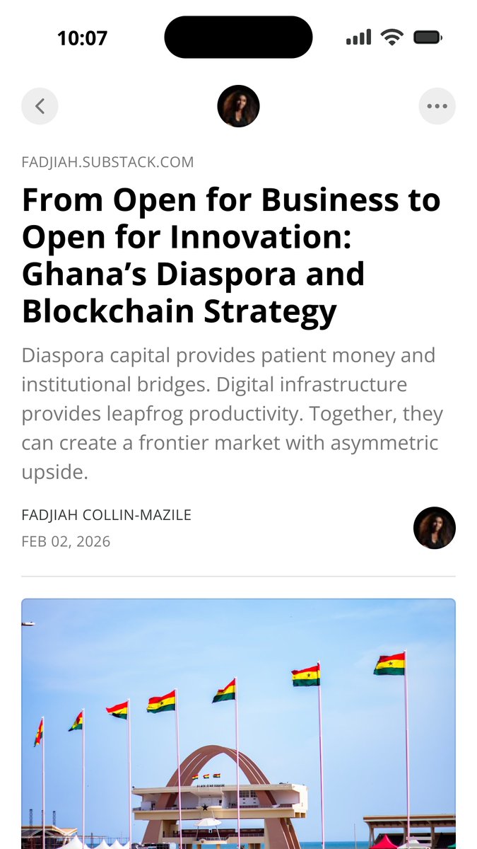 From Open for Business to Open for Innovation: Ghana’s Diaspora and Blockchain Strategy

fadjiah.substack.com/p/from-open-fo…

#BlockchainAfric #GhanaTech #AfricaRising