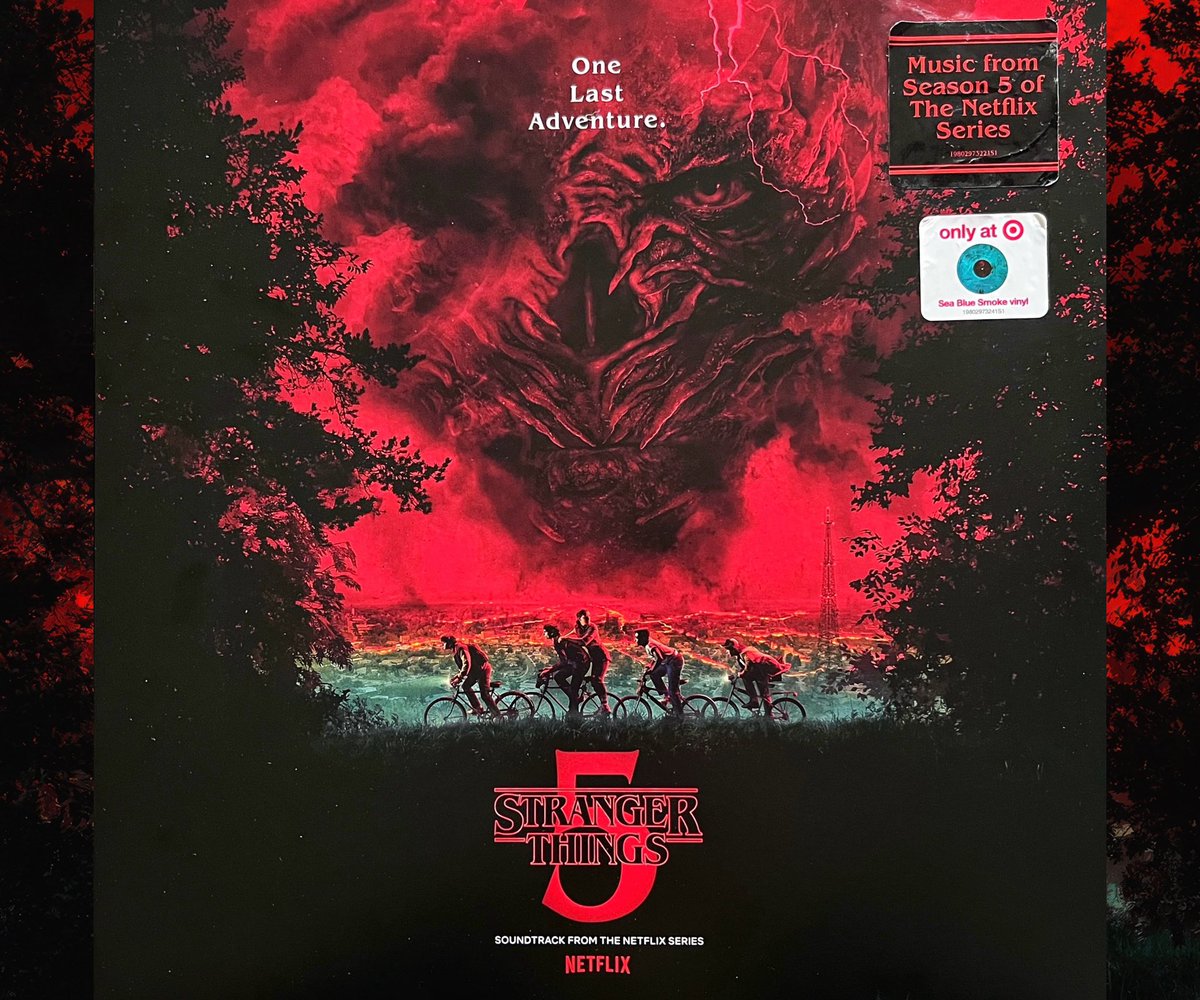 josegmol's tweet image. One Last Adventure. 🚲 STRANGER THINGS 5 — SOUNDTRACK FROM THE NETFLIX SERIES *Target Exclusive* Sea Blue Smoke Vinyl 1|30 #StrangerThings5 #Soundtrack #TargetExclusive #Vinyl #NewReleases