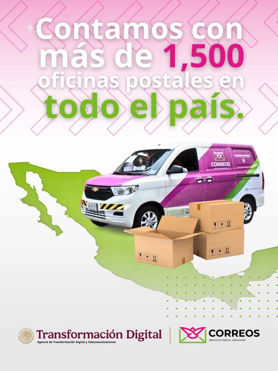 CorreosdeMexico's tweet photo. En nuestra red de oficinas postales de todo el país, contamos con una amplia gama de servicios de mensajería y paquetería. Ubica la más cercana a ti https://t.co/caLdy3mRZY y conoce todo lo que te ofrecemos. https://t.co/71er7r52bO