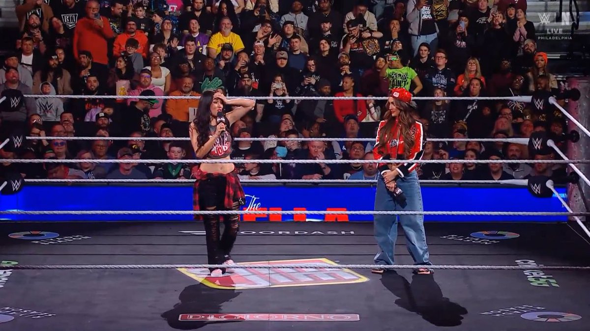 The Bella Twins call their shot for the Women’s Tag Team Championships.

#WWERAW
