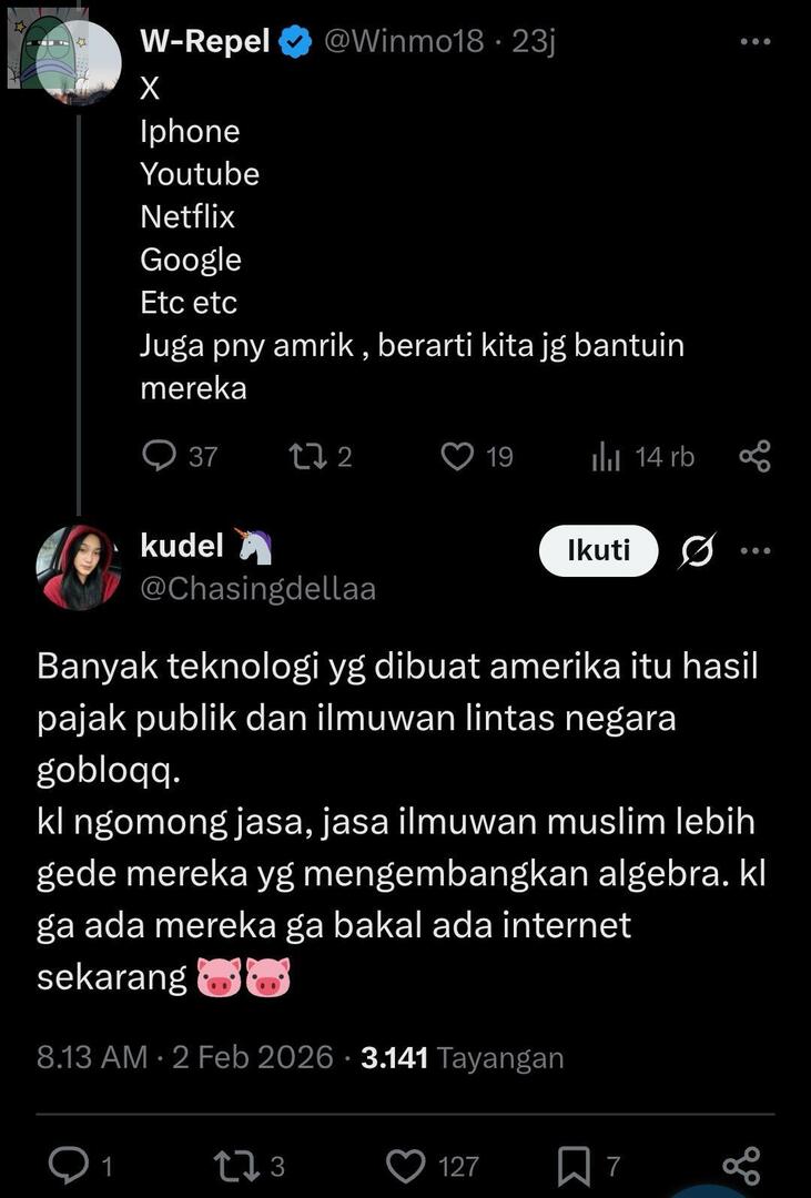 💚 Gaes besok kalo ada zionist yang bilang "iPhone, semua yang lu pake itu buatan Amerika dan Israel" jawab aja kayak kakak ini 😂👇🏻