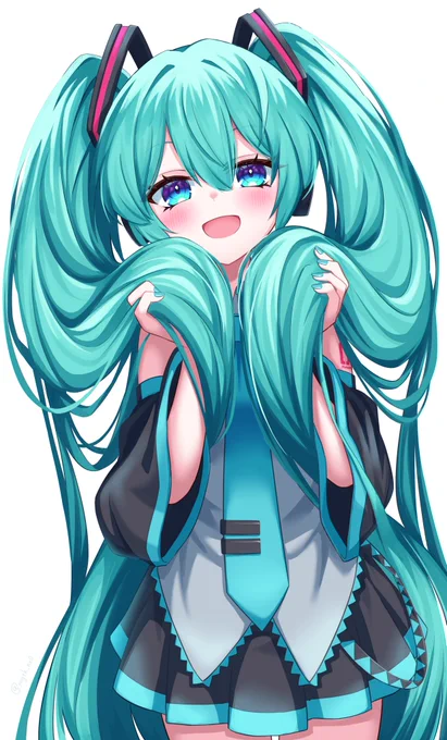 #初音ミク #ツインテールの日 「ほら、意外とあったかいんですよ?」