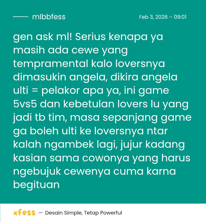 Mobile Legends Menfess tweet media