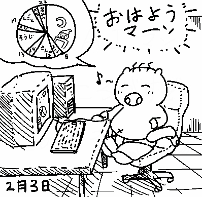 ブタさんはノリノリでライフスケジュールを立てているようですが、はたして… 