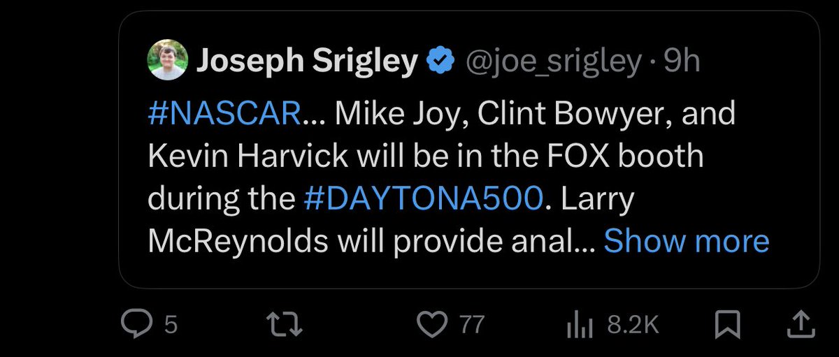 Larry will provide what?! #nascar