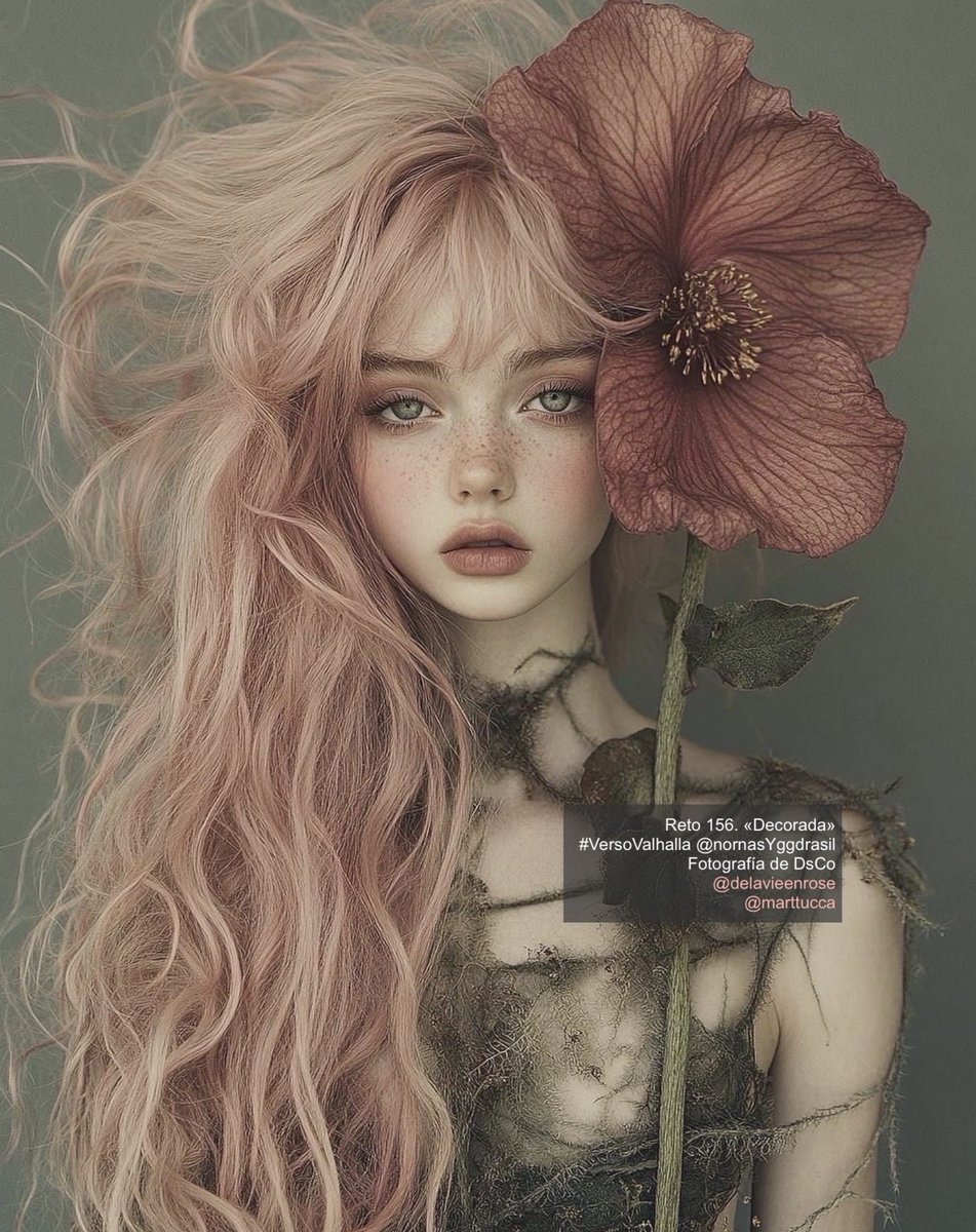 Decorada flor que en mi jardín florece.
Mirada profunda e hipnotizante.
Eres ese misterio que muero por resolver.
Mueres por la noche y brotas de nuevo por la mañana.
Inspiras mis letras y adornas mi vida.
Suaves pétalos tus manos.
Fuertes espinas tus ideales.